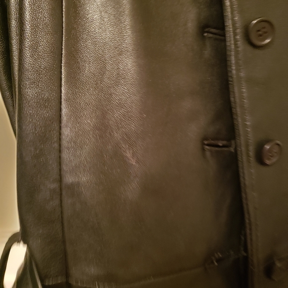 American Leather Vest Jacket w/ adjustable belt - Picture 5 of 5